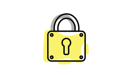 Illustration of a padlock on a white background