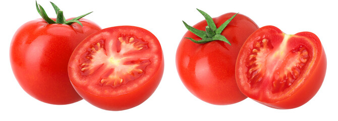 Tomatoes and half isolated, transparent PNG, PNG format, Collection, set