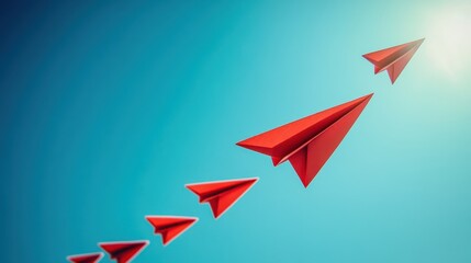 A line of paper planes, their wings catching the sunlight, stretched out against a vibrant blue sky. But among them, one, a sleek glider, defied the norm, curving off in a daring new direction,