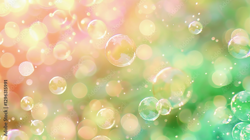 Canvas Prints a dreamy background of bubbles floating in the air with a blurred colorful backdrop.