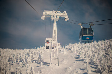 Winter scenery of Mount Zao in Yamagata Prefecture, Tohoku, Japan