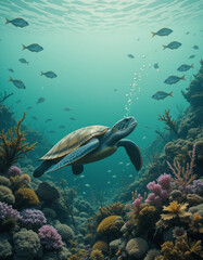 Obraz premium Marine Life in Peril – The Cost of Acidification