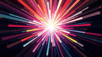 Fototapeta premium a close up of a colorful light burst on a black background