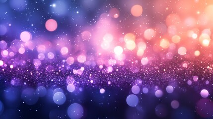 Beautiful blurry bokeh lights with glitter on colorful background