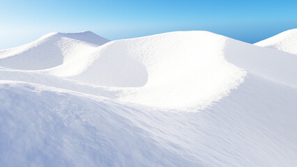 Paisaje nevado y Helado con cielo azul para fondos