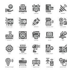Device Technology Icon pack for your website, mobile, presentation, and logo design. Device Technology Icon solid design. Vector graphics illustration and editable stroke.
