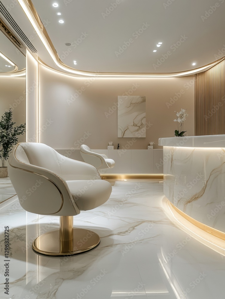 Aufkleber elegant interior of a modern reception area showcasing stylish furnishings and ambient lighting in a