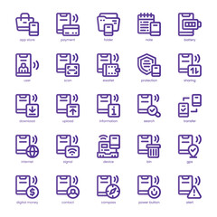 Fototapeta premium Mobile Device Icon pack for your website, mobile, presentation, and logo design. Mobile Device Icon line basic color design. Vector graphics illustration and editable stroke.