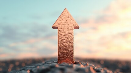 The rising price of copper. Increased production costs due to copper prices. An arrow or graph indicating the growth in demand and copper prices.