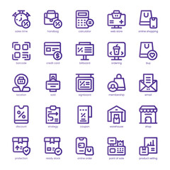 Sales Icon pack for your website, mobile, presentation, and logo design. Sales Icon line basic color design. Vector graphics illustration and editable stroke.