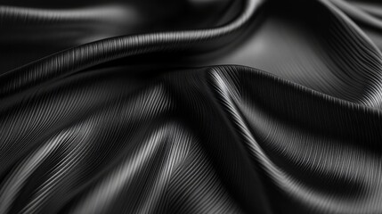Beautiful dark fabric with a delicate and textured wave pattern