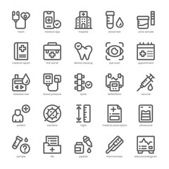 Medical Checkup Icon pack for your website, mobile, presentation, and logo design. Medical Checkup Icon outline design. Vector graphics illustration and editable stroke.