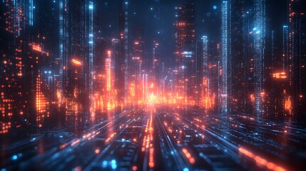 Business success visualization with rising financial charts and innovative technology integration, 8K high-quality clear photo