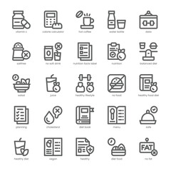 Fototapeta premium Healthy Diet Icon pack for your website, mobile, presentation, and logo design. Healthy Diet Icon outline design. Vector graphics illustration and editable stroke.