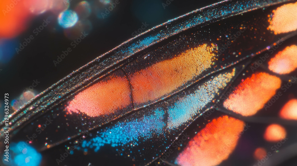 Poster intricate patterns of a butterfly wing close-up for nature and design inspiration