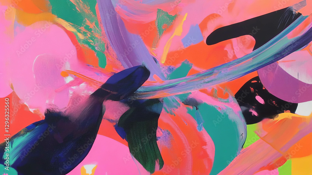 Poster vibrant abstract explosion of dynamic colors for creative design