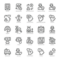 Fototapeta premium Mental Illness Icon pack for your website, mobile, presentation, and logo design. Mental Illness Icon outline design. Vector graphics illustration and editable stroke.