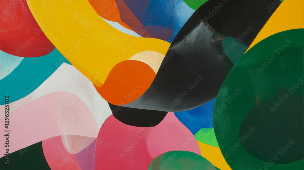 Aufkleber vivid abstract composition of colorful dynamic shapes for modern art design