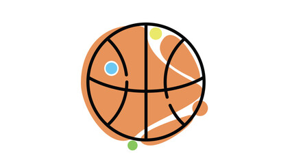 Basketball illustration on white background