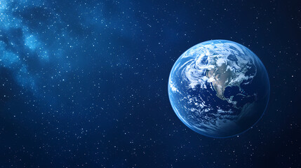 Obraz premium Earth Rotating in Space with Starry Background