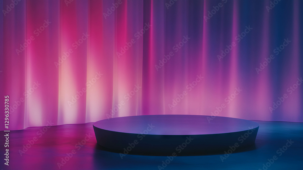 Poster Minimalist podium with vibrant gradient background for modern design concepts
