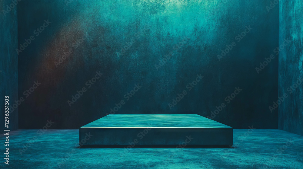 Poster Elegant metallic podium with textured background for modern display design