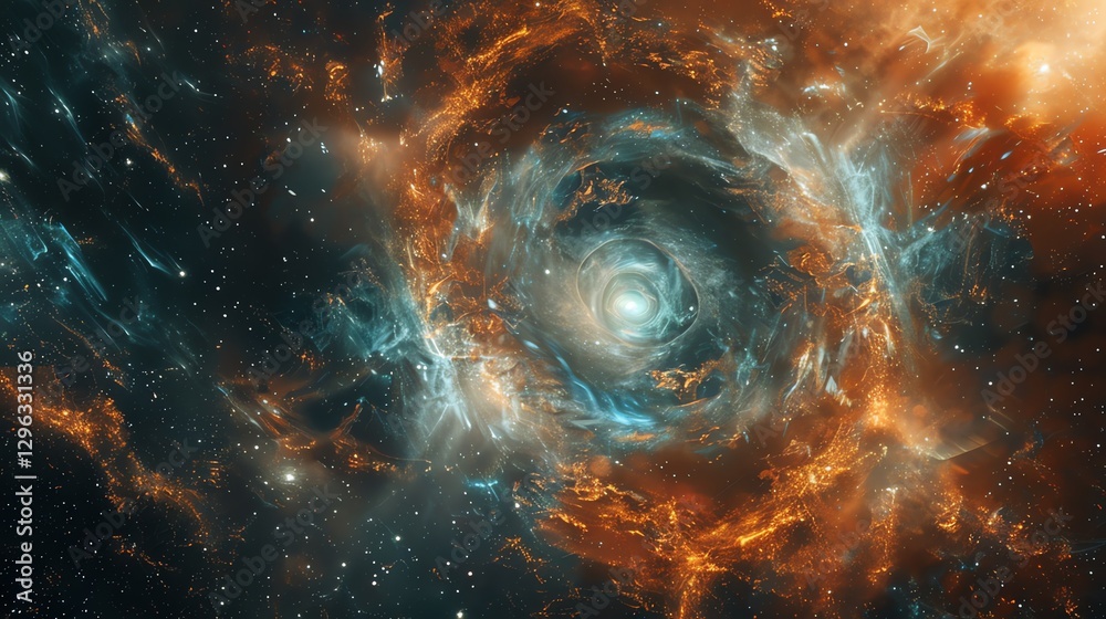 Wall mural an abstract image of a swirling nebula in space.
