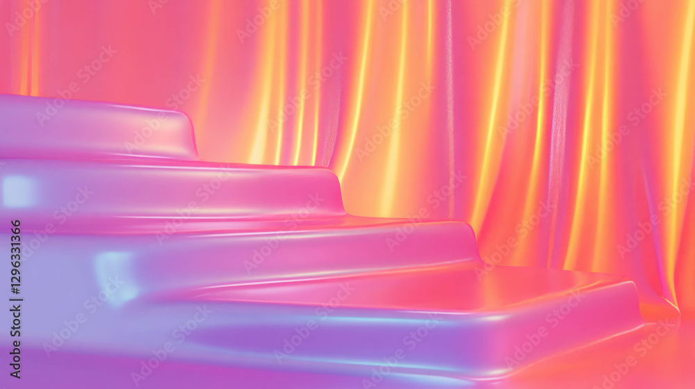 Aufkleber Colorful podium with vibrant gradient background for modern design and display