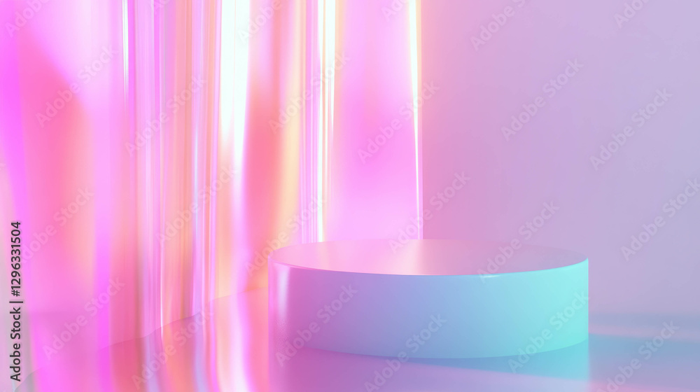 Leinwandbilder pastel gradient podium with soft diffused lighting for elegant display design