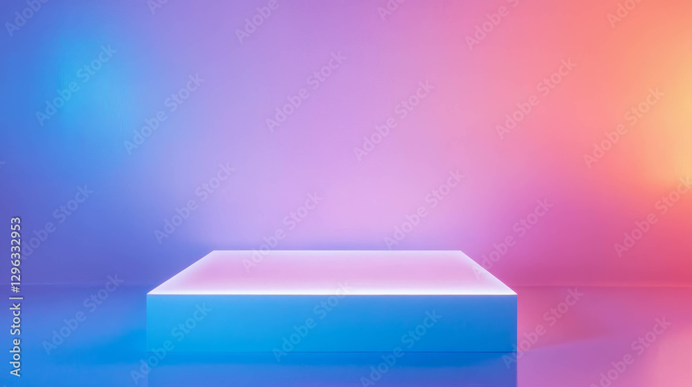 Poster Elegant white podium with soft lighting for modern display design