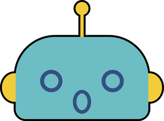かわいいロボットのキャラクターの顔　衝撃