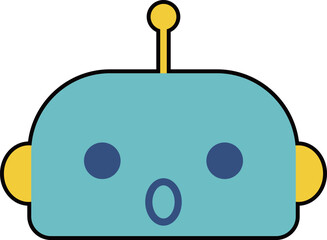 かわいいロボットのキャラクターの顔　びっくり