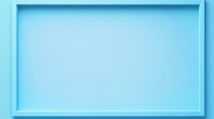 A blue rectangular frame is centered on a light blue background