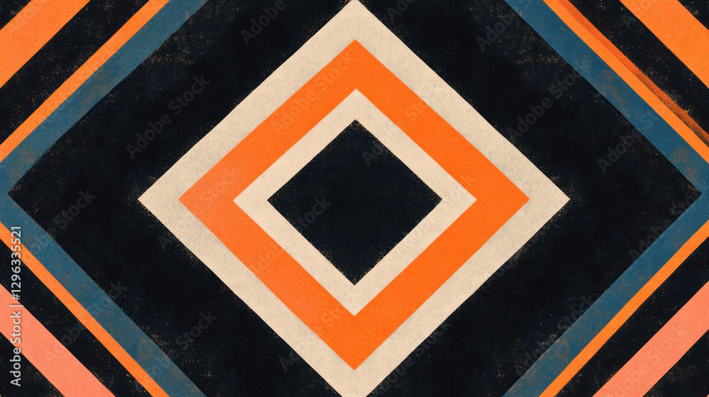 Poster Retro abstract geometric pattern design with bold colors for creative projects