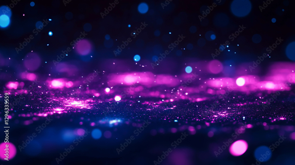 Poster abstract light particles on dark background creating a dreamlike atmosphere