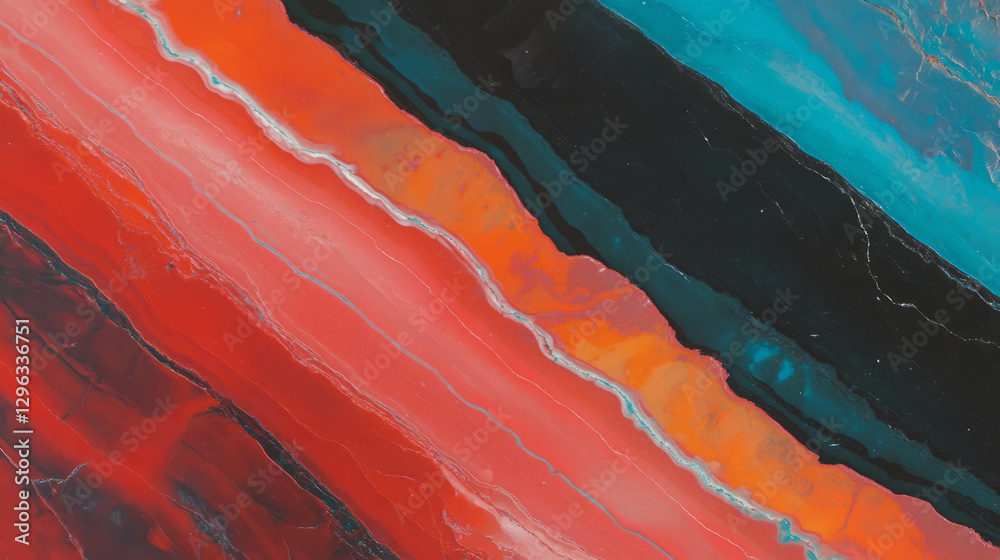Poster vibrant quartzite texture background with colorful bands for artistic design