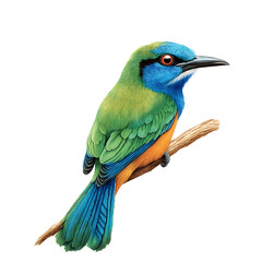 Obraz premium turquoise-browed motmot with green blue