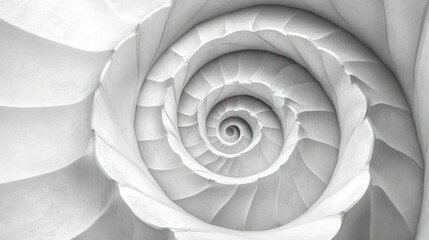 Obraz premium Spiral staircase, white stone, architecture, abstract background, design