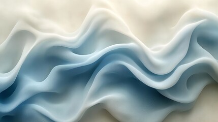 Obraz premium Abstract depiction of flowing fabric in shades of blue and white
