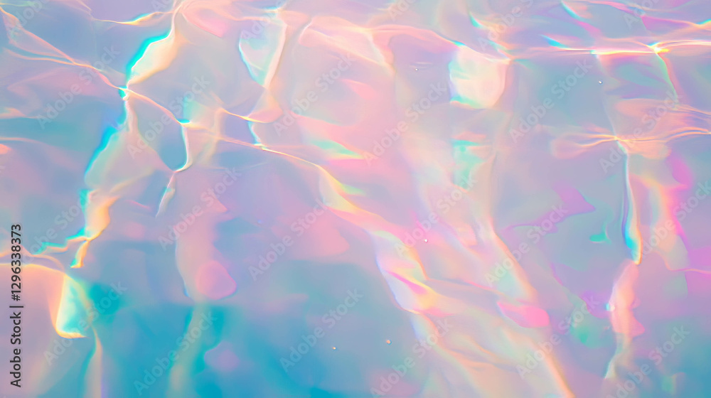 Poster dreamy underwater scene with vivid light and colorful patterns