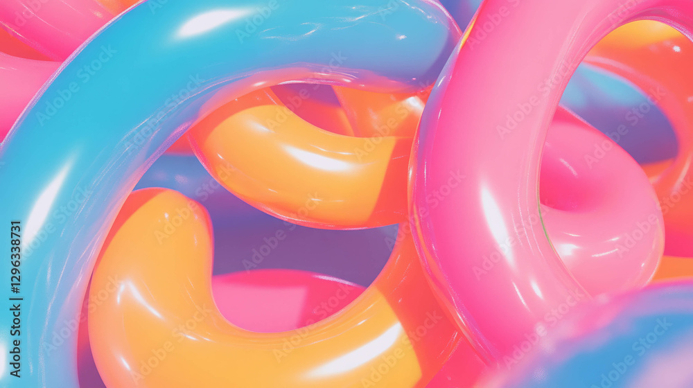 Poster vibrant abstract background with colorful bouncy rubber texture for creative design