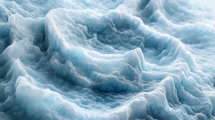 An abstract view of blue and white icy mountainous formations