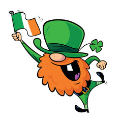 Vector illustration of cartoon leprechaun
