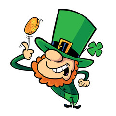 Vector illustration of cartoon leprechaun