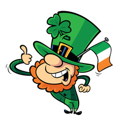 Vector illustration of cartoon leprechaun