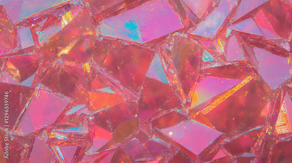 Poster abstract colorful broken glass background with vibrant geometric patterns
