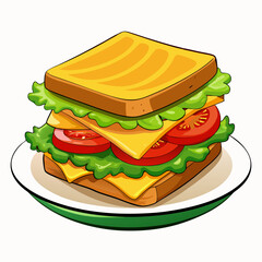 A Cartoonish Illustration of a Simple Sandwich


