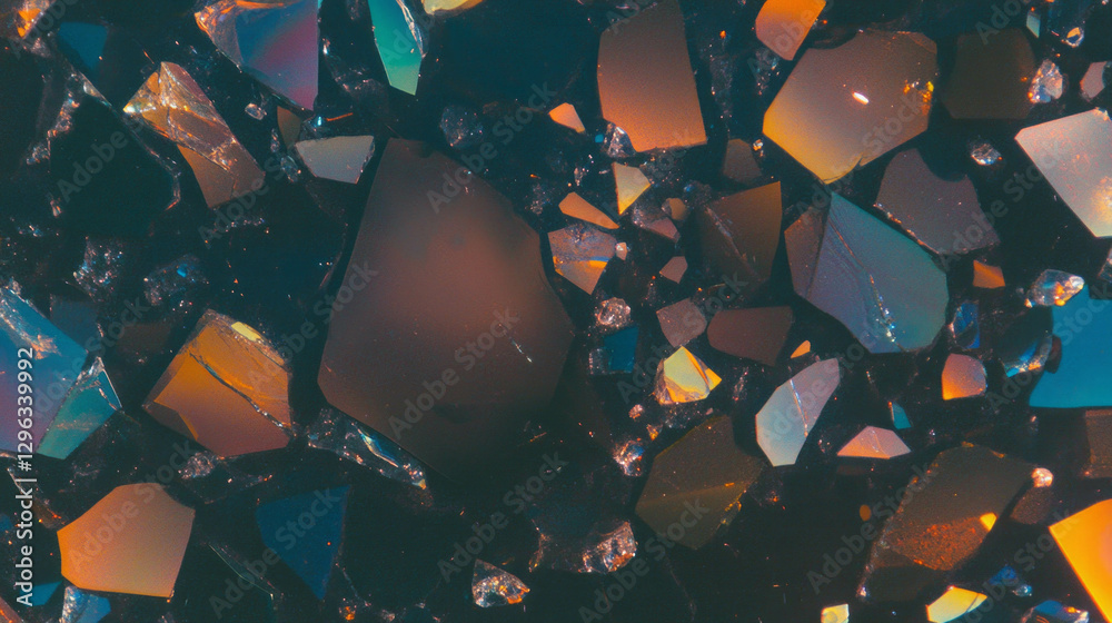 Aufkleber abstract background of broken glass with vibrant colors and reflections