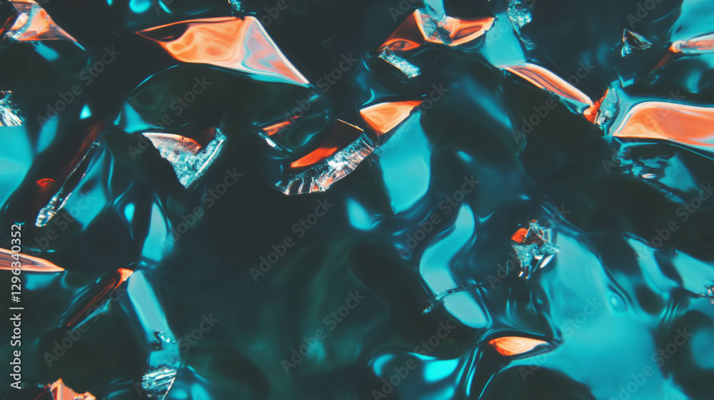 Aufkleber abstract shattered glass texture with sharp fragments for creative design