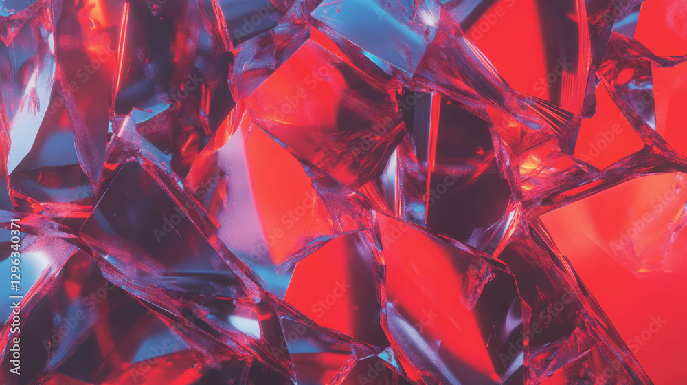 Aufkleber Vibrant abstract background with broken glass texture and sharp fragments for modern design